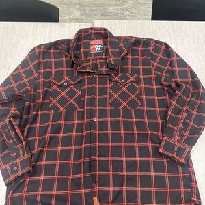 DIXXON K&N Black, Red and Orange Flannel Men's Shirt
